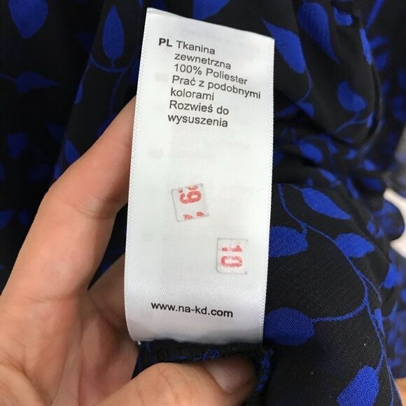 ‎Na-kd blue and black ruffle dress - Picture 4 of 5